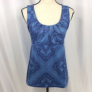 Patagonia Bandha Tank Top Womens Size Medium Blue Ruched Empire Scoop Neck